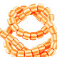 Polymer tube beads 6mm - Orange-white